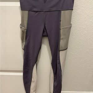Athleta Gray Colorblock Leggings